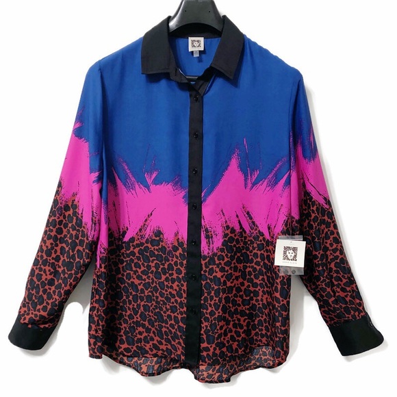 ANNE KLEIN | Multicolour Long Sleeve Blouse | Size 16 - Picture 3 of 16